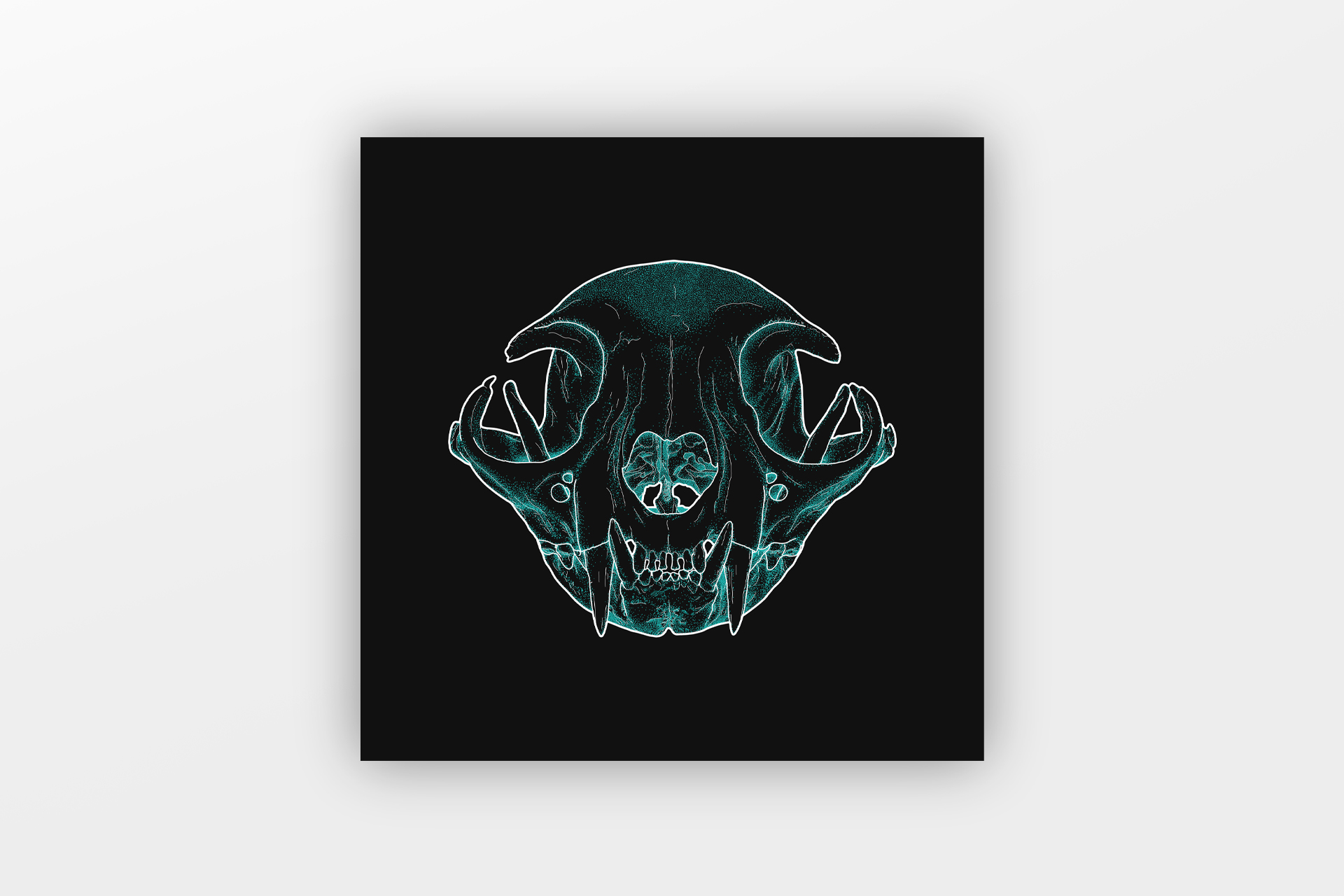Blue Skull Pointalism Drawing